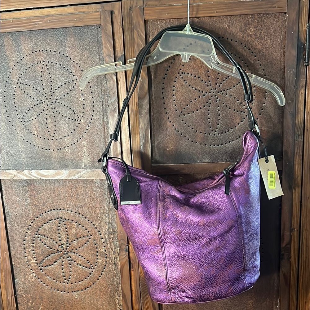 Cole Haan Purple Leather Purse and Leather Wallet NWT and storage bag